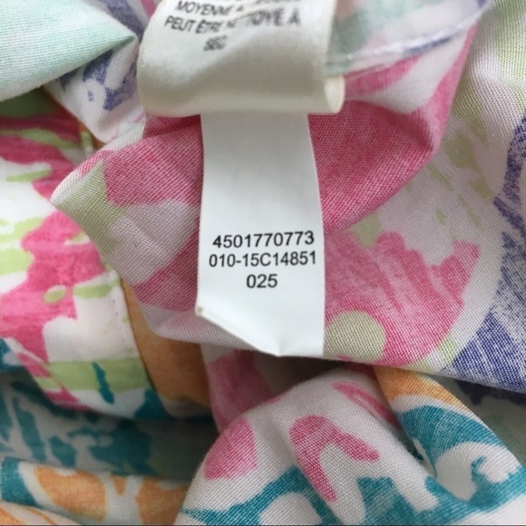 CHICO’S Shacket Top Button Front Tie Front No Iron Floral Tropical Size 16 XL - Picture 10 of 12